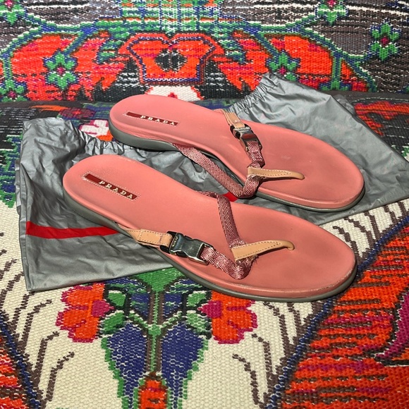 PRADA pink flip flops sandals 7.5 EUC - Picture 16 of 16